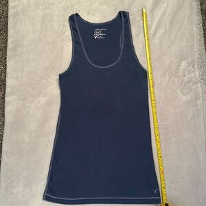 American Eagle Outfitters Blue Ribbed Tank Size: Large